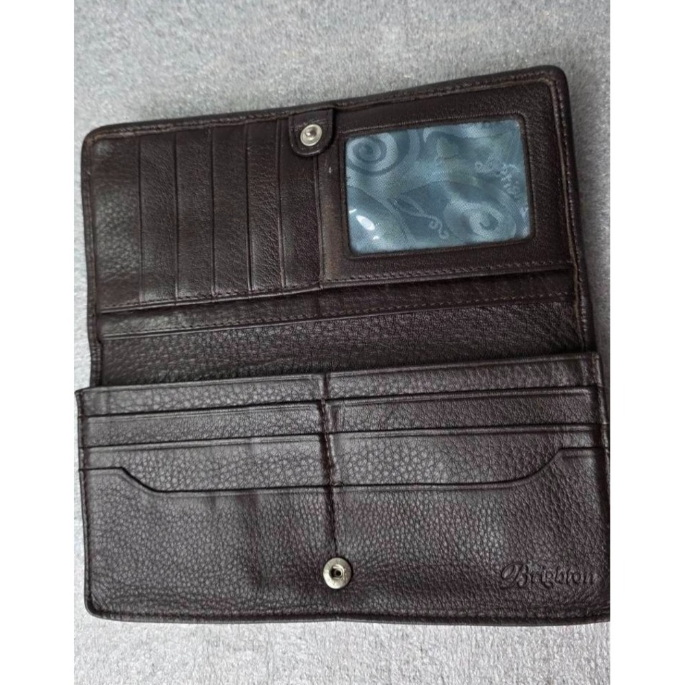 Brighton Brown Croc Leather Checkbook Credit Card ID Cover Wallet - Picture 9 of 10